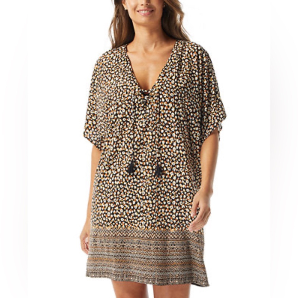 COCO REEF Women's Raya Lace-Up V-Neck Dress Cover-Up